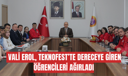 Vali Erol, TEKNOFEST’te Dereceye Giren Öğrencileri Ağırladı