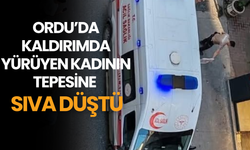 Ordu’da Kaldırımda Yürüyen Kadının Tepesine Sıva Düştü