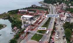 Rize’de tırların oluşturduğu tehlikeli labirent