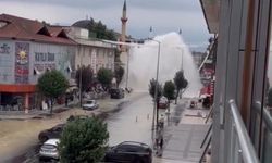 Düzce’de su borusu patladı: 5 metre su fışkırdı
