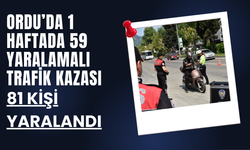 Ordu’da 1 Haftada 59 Yaralamalı Trafik Kazası: 81 Kişi Yaralandı