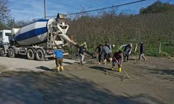 Ordu’da beton yol çalışmaları devam ediyor