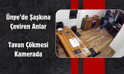 Ünye’de Şaşkına Çeviren Anlar: Tavan Çökmesi Kamerada