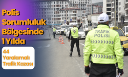 Polis Sorumluluk Bölgesinde 1 Yılda 44 Yaralamalı Trafik Kazası