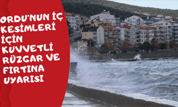 Ordu’nun İç Kesimleri İçin Kuvvetli Rüzgar ve Fırtına Uyarısı