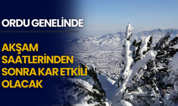 Ordu Genelinde Akşam Saatlerinden Sonra Kar Etkili Olacak
