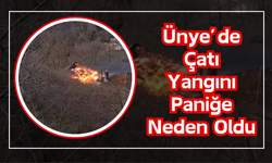 Ünye’de Çatı Yangını Paniğe Neden Oldu