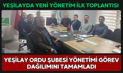 Yeşilay Ordu Şubesi Yönetimi Görev Dağılımını Tamamladı