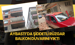 Aybastı’da Şiddetli Rüzgar Balkon Duvarını Yıktı