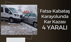 Fatsa-Kabataş Karayolunda Kar Kazası: 4 Yaralı