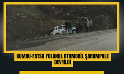 Kumru–Fatsa Yolunda Otomobil Şarampole Devrildi