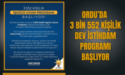 Ordu’da 3 Bin 552 Kişilik Dev İstihdam Programı Başlıyor