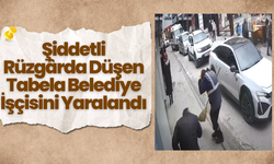 Şiddetli Rüzgârda Düşen Tabela Belediye İşçisini Yaralandı