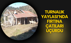 Turnalık Yaylası’nda Fırtına Çatıları Uçurdu