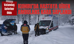 Kumru’da Hastaya Giden Ambulans Kara Saplandı