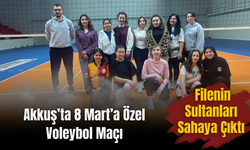 Akkuş’ta 8 Mart’a Özel Voleybol Maçı: Filenin Sultanları Sahaya Çıktı