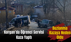Korgan’da Öğrenci Servisi Kaza Yaptı: Buzlanma Kazaya Neden Oldu