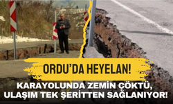 Ordu’da Heyelan! Karayolunda Zemin Çöktü, Ulaşım Tek Şeritten Sağlanıyor!