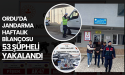 Ordu’da Jandarma Haftalık Bilançosu: 53 Şüpheli Yakalandı