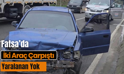 Fatsa’da İki Araç Çarpıştı, Yaralanan Yok
