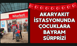 Akaryakıt İstasyonunda Çocuklara Bayram Sürprizi