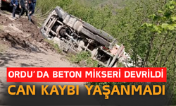 Ordu’da Beton Mikseri Devrildi, Can Kaybı Yaşanmadı