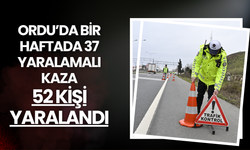 Ordu’da Bir Haftada 37 Yaralamalı Kaza: 52 Kişi Yaralandı