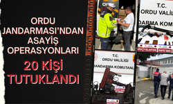 Ordu Jandarması’ndan Asayiş Operasyonları: 20 Kişi Tutuklandı