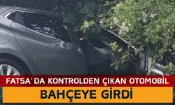 Fatsa’da Kontrolden Çıkan Otomobil Bahçeye Girdi