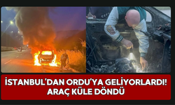 İstanbul’dan Ordu’ya Geliyorlardı! Araç Küle Döndü