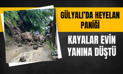 Gülyalı’da Heyelan Paniği: Kayalar Evin Yanına Düştü