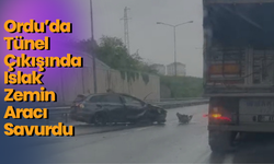 Ordu’da Tünel Çıkışında Islak Zemin Aracı Savurdu