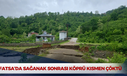 Fatsa’da Sağanak Sonrası Köprü Kısmen Çöktü