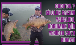 Ordu’da 7 Kiloluk Sazanı Yakaladı, Korumak İçin Yeniden Suya Bıraktı