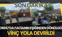 Ordu’da Facianın Eşiğinden Dönüldü: Vinç Yola Devrildi