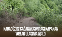Kabadüz’de sağanak sonrası kapanan yollar ulaşıma açıldı