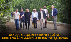 AKKUŞ'TA ULAŞIM YATIRIMI SÜRÜYOR: KIZILELMA GÜZERGÂHINDA BETON YOL ÇALIŞMASI