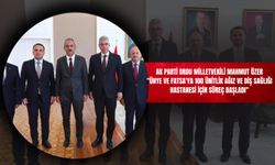 AK Parti Ordu Milletvekili Mahmut Özer: "Ünye ve Fatsa'ya 100 Ünitlik Ağız ve Diş Sağlığı Hastanesi İçin Süreç Başladı"