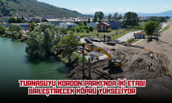 Turnasuyu Kordon Parkı'nda İki Etabı Birleştirecek Köprü Yükseliyor