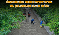 Ünye Hanyanı Mahallesi'nde Beton Yol Çalışmaları Devam Ediyor