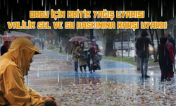 Ordu İçin Kritik Yağış Uyarısı: Valilik Sel ve Su Baskınına Karşı Uyardı
