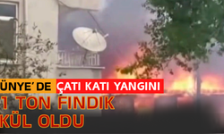 Ünye’de Çatı Katı Yangını: 1 Ton Fındık Kül Oldu