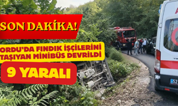 Ordu’da fındık işçilerini taşıyan minibüs devrildi: 9 yaralı