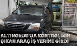 Altınordu’da Kontrolden Çıkan Araç İş Yerine Girdi