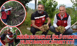 Müdür Bayram Ay, Ünlü Oyuncu Yıldız’ı Bahçede Ziyaret Etti
