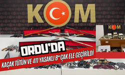 ORDU'DA KAÇAK TÜTÜN VE 411 YASAKLI B*ÇAK ELE GEÇİRİLDİ