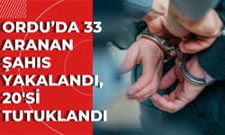 Ordu’da 33 Aranan Şahıs Yakalandı, 20'si Tutuklandı