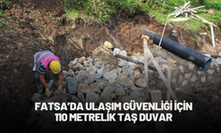 Fatsa’da Ulaşım Güvenliği İçin 110 Metrelik Taş Duvar