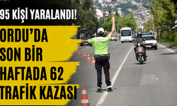 Ordu’da Son Bir Haftada 62 Trafik Kazası: 95 Kişi Yaralandı
