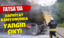 Fatsa’da Hafriyat Kamyonunda Yangın Çıktı